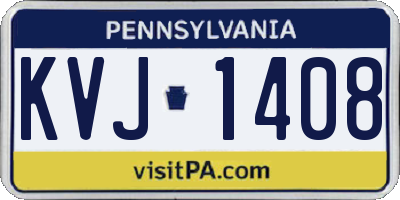 PA license plate KVJ1408