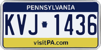 PA license plate KVJ1436