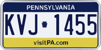PA license plate KVJ1455