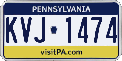 PA license plate KVJ1474