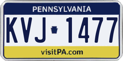 PA license plate KVJ1477