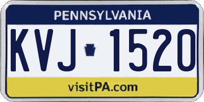PA license plate KVJ1520