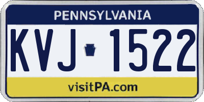 PA license plate KVJ1522