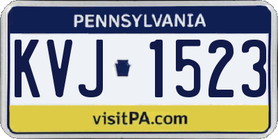 PA license plate KVJ1523