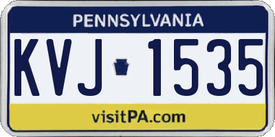 PA license plate KVJ1535