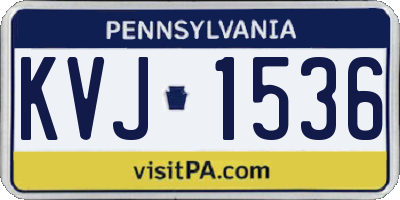 PA license plate KVJ1536