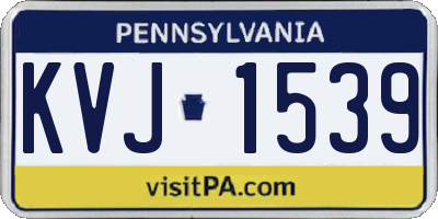 PA license plate KVJ1539