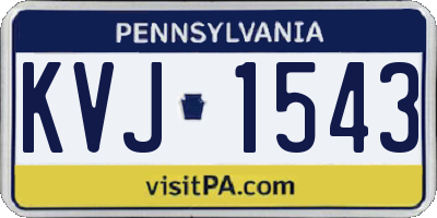 PA license plate KVJ1543
