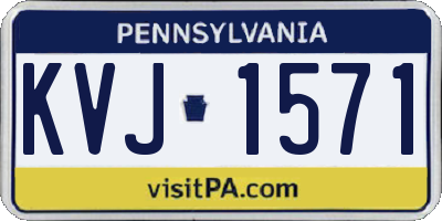 PA license plate KVJ1571