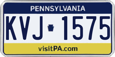 PA license plate KVJ1575