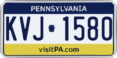 PA license plate KVJ1580