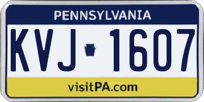 PA license plate KVJ1607