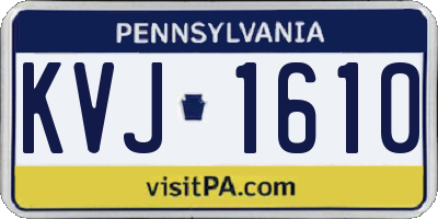 PA license plate KVJ1610