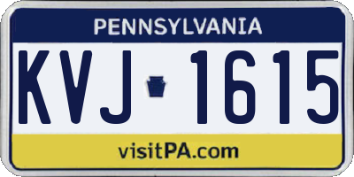 PA license plate KVJ1615