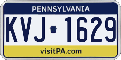 PA license plate KVJ1629