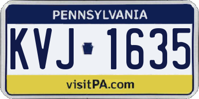 PA license plate KVJ1635