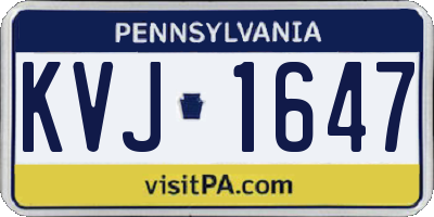 PA license plate KVJ1647
