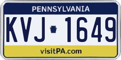 PA license plate KVJ1649