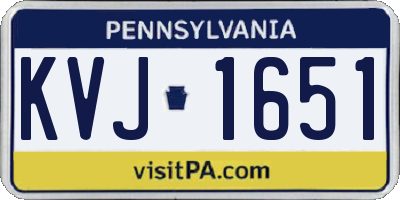 PA license plate KVJ1651