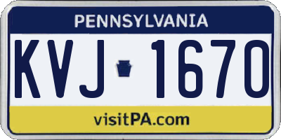 PA license plate KVJ1670