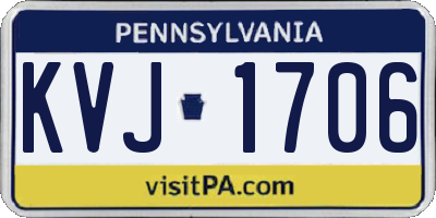 PA license plate KVJ1706