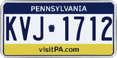 PA license plate KVJ1712