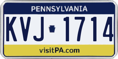 PA license plate KVJ1714