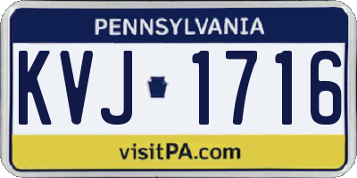 PA license plate KVJ1716