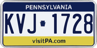 PA license plate KVJ1728