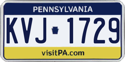 PA license plate KVJ1729