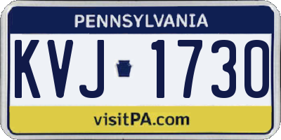 PA license plate KVJ1730