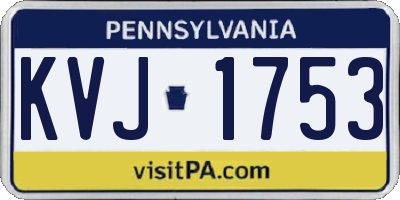 PA license plate KVJ1753