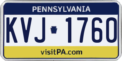 PA license plate KVJ1760