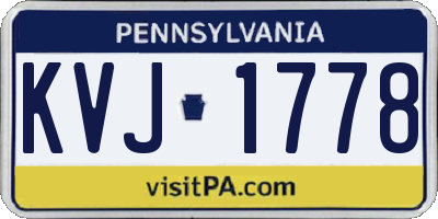 PA license plate KVJ1778