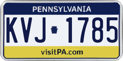 PA license plate KVJ1785