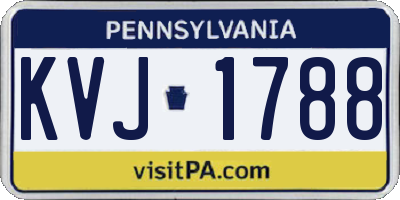 PA license plate KVJ1788