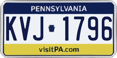 PA license plate KVJ1796