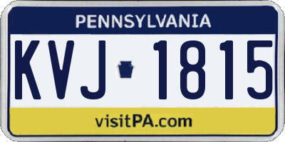PA license plate KVJ1815