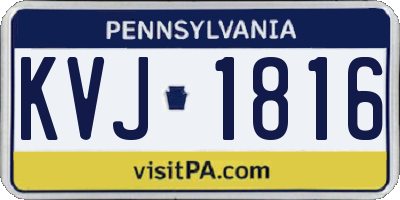 PA license plate KVJ1816