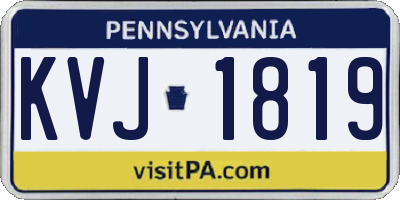 PA license plate KVJ1819