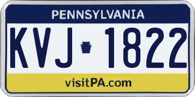 PA license plate KVJ1822