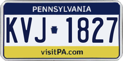 PA license plate KVJ1827