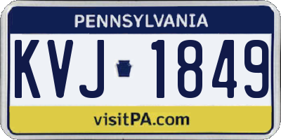 PA license plate KVJ1849