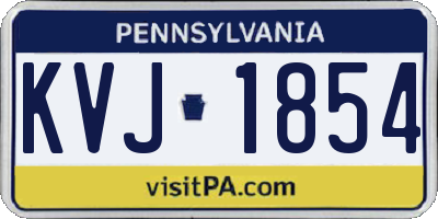 PA license plate KVJ1854