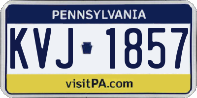PA license plate KVJ1857