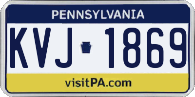 PA license plate KVJ1869