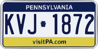 PA license plate KVJ1872