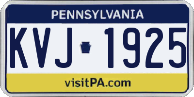 PA license plate KVJ1925