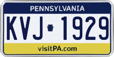 PA license plate KVJ1929