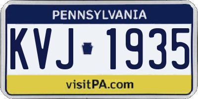 PA license plate KVJ1935